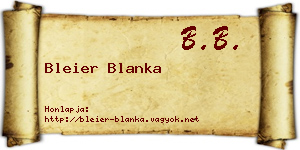 Bleier Blanka névjegykártya