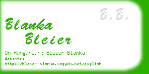 blanka bleier business card